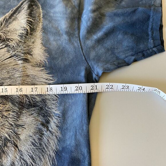 The Mountain Warrior Wolf Blue Tie Dye Tee Shirt Size L S/Sleeve by Paul Jeremy - Picture 6 of 7